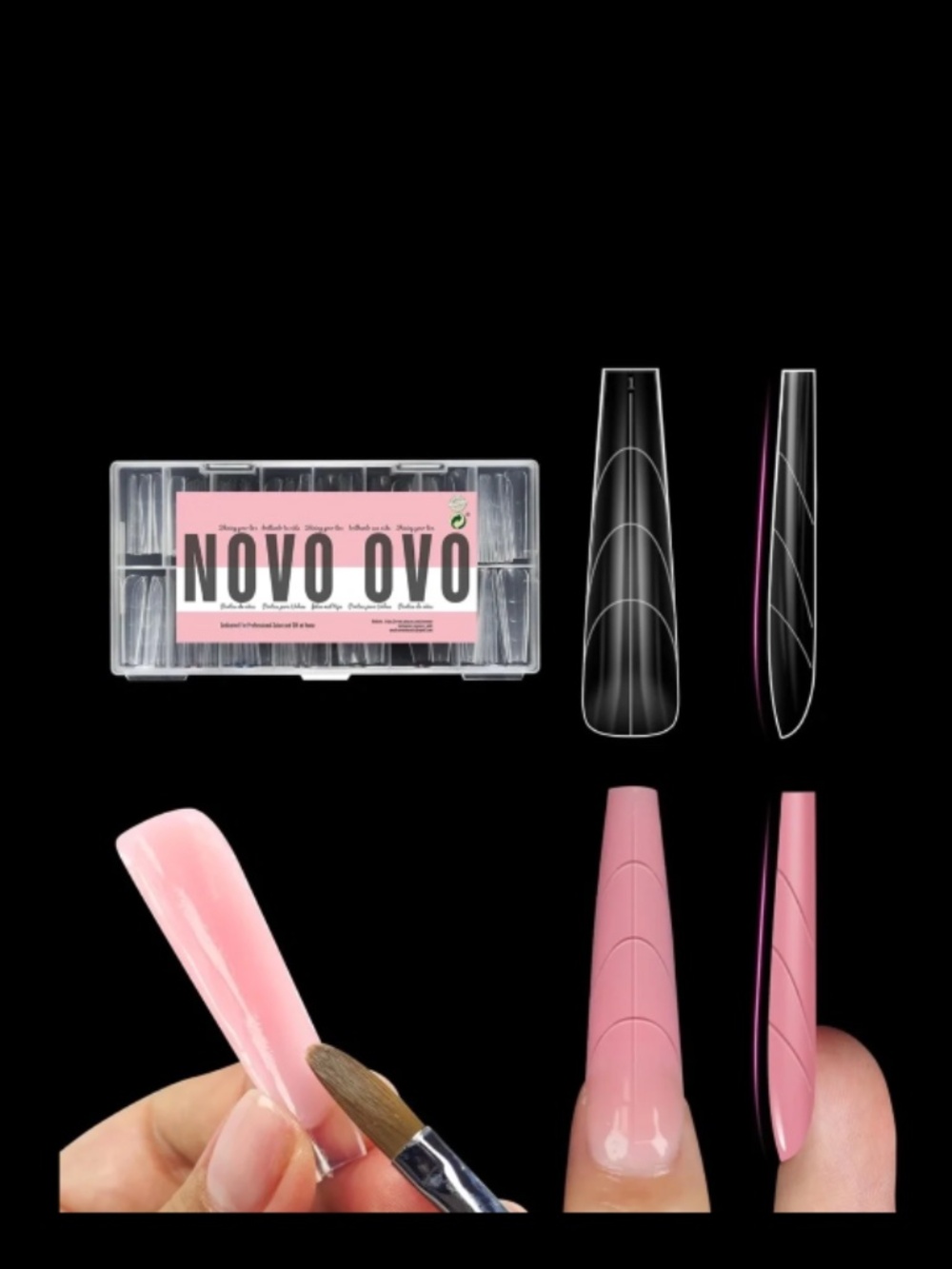 Clear Dual Nail Forms for Poly Gel 150 Nail Set